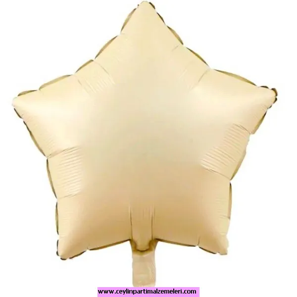 Krem Yıldız Folyo Balon